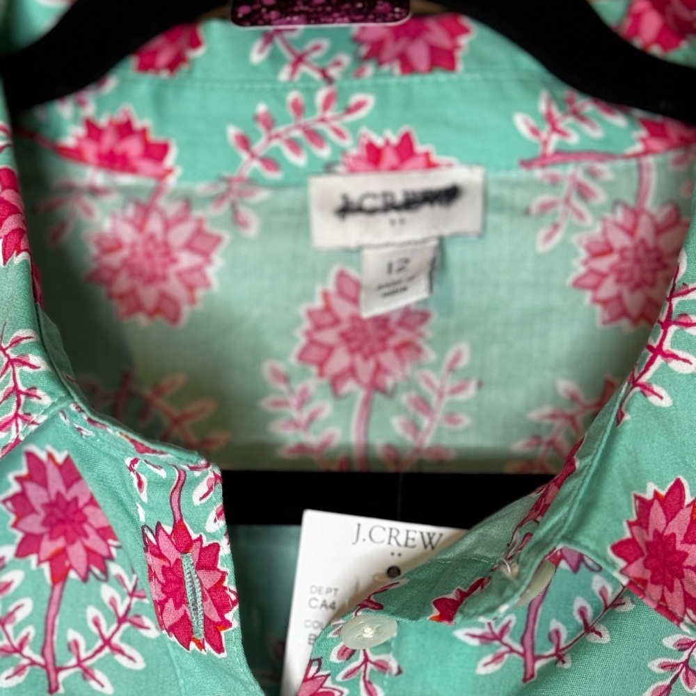 J. Crew Green and Pink Floral Dress - Picture 5 of 8